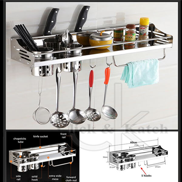 Stainless Steel Wall Hanging Kitchen Rack