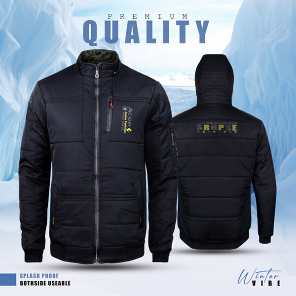 Premium Quality Stylish Parachute Cloth's Jacket For Men(Black)